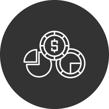 Dolar sikke vektör çizgisi simgesi