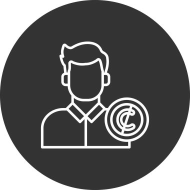 Dolar ikonu olan bir iş adamı. vektör illüstrasyonu