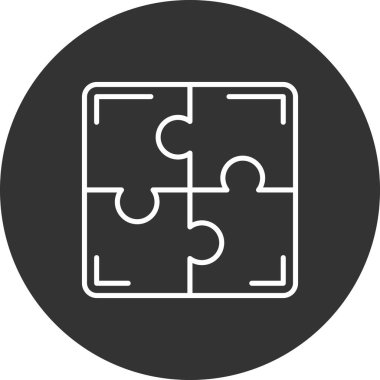 Beyaz arkaplanda izole edilmiş bulmaca simgesi, vektör illüstrasyonu