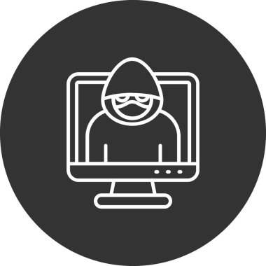 Siber güvenlik simgesi, vektör illüstrasyonu