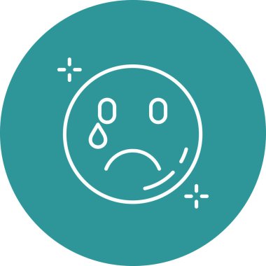 üzgün yüz simgesi vektör illüstrasyonu