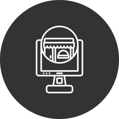 Bir dizüstü bilgisayar simgesinin vektör illüstrasyonu