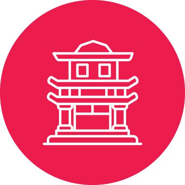 Bir bina simgesinin vektör illüstrasyonu