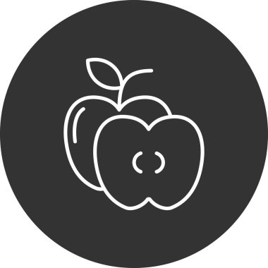 elma ikonu vektör illüstrasyonu
