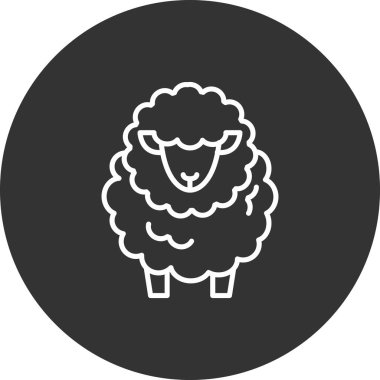 Koyun ikonu vektör illüstrasyonu