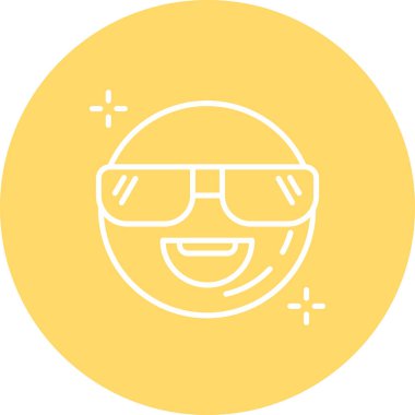 Mutlu emoji simgesi, moda stil tasarım arkaplanı