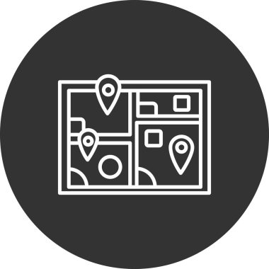 harita pin vektör çizgisi simgesi, vektör illüstrasyonu