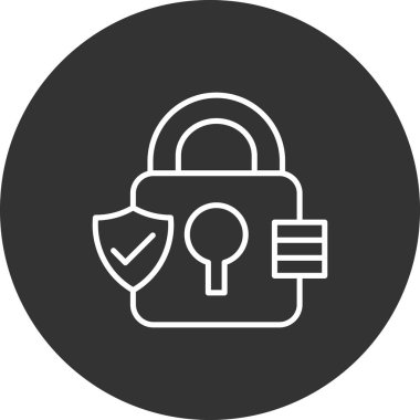 Güvenli kilit simgesi vektör illüstrasyonu