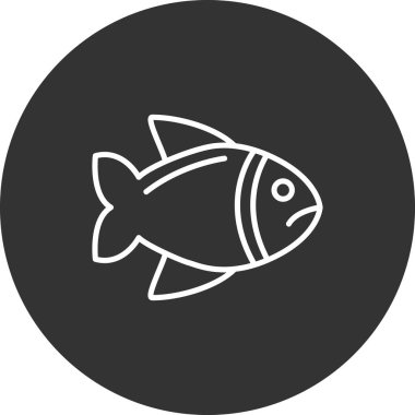 Balık. Web simgesi basit illüstrasyon