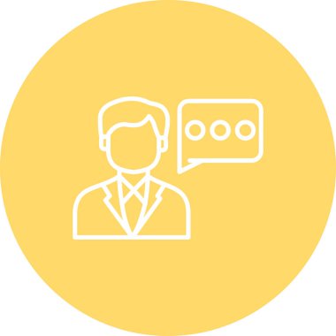 Bir konuşma ile insan profilinin vektör simgesi çizimi