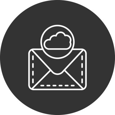 Ana hatlar biçiminde bulut e- posta simgesi