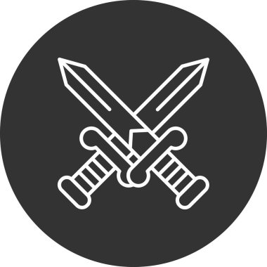 kılıç simgesi vektör illüstrasyonu