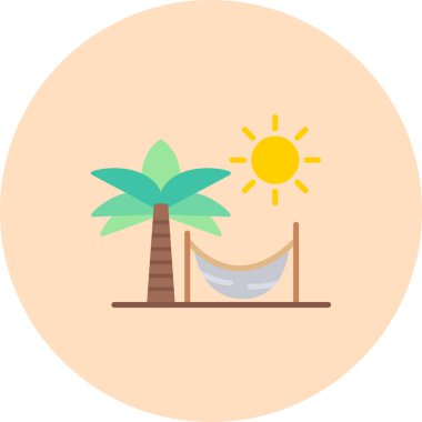 Şemsiyeli, güneşli ve hindistan cevizli kumsal