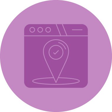 Harita iğne simgesi. Web için harita pin vektör simgelerinin basit çizimi