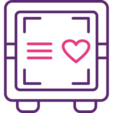 aşk harfi vektör çizgisi simgesi, vektör illüstrasyonu