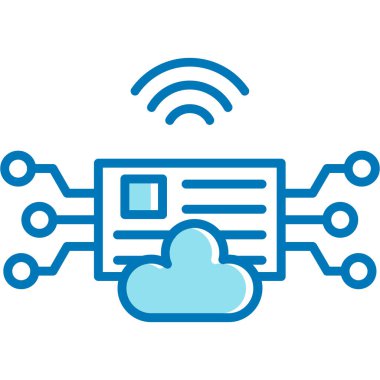 Bulut hesaplama teknolojisi ikon vektör çizimi tasarımı