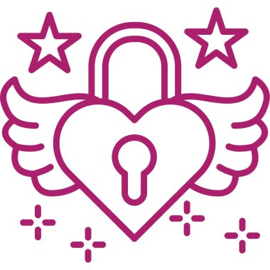 anahtar simgesi olan kalp, vektör illüstrasyonu