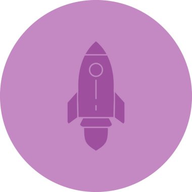 Roket. Web simgesi basit illüstrasyon