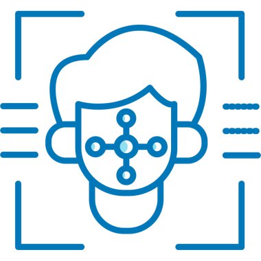 Modern stil tasarımında insan yüzünün çizgi simgesi.