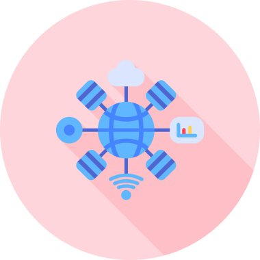 Bulut Hesaplama. Web simgesi basit illüstrasyon