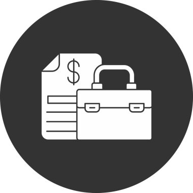 evrak çantası simgesi, basit vektör illüstrasyonu