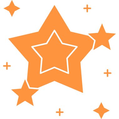 yıldızlar düz simge, vektör illüstrasyonu