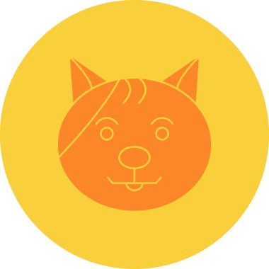 Kedi. Web simgesi basit illüstrasyon