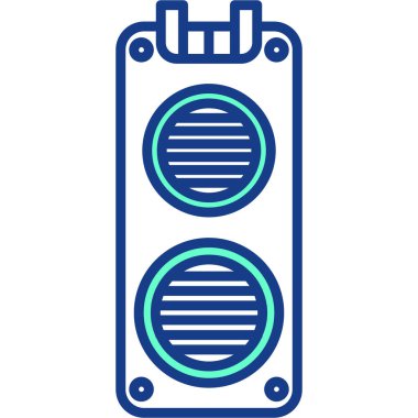 Beyaz arkaplanda mavi bir simgenin vektör çizimi