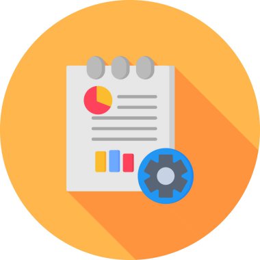 veri analizi düz simgeler, vektör, illüstrasyon