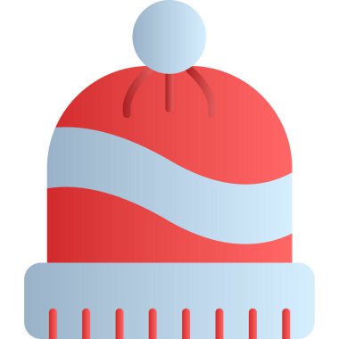 Kırmızı şapkalı bir Noel simgesinin vektör çizimi.