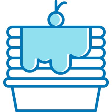 Beyaz arkaplan ile mavi ve beyaz simgenin vektör çizimi