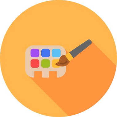 fırça palet vektör illüstrasyonu, basit simge tasarımı