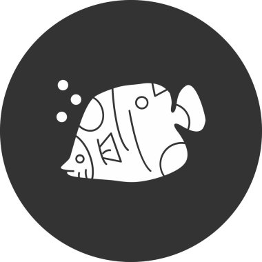 Balık. Web simgesi basit illüstrasyon