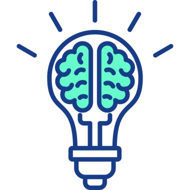 Beyin. Web simgesi basit illüstrasyon