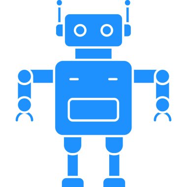 Yapay robot simgesi düz dizayn, yapay zeka