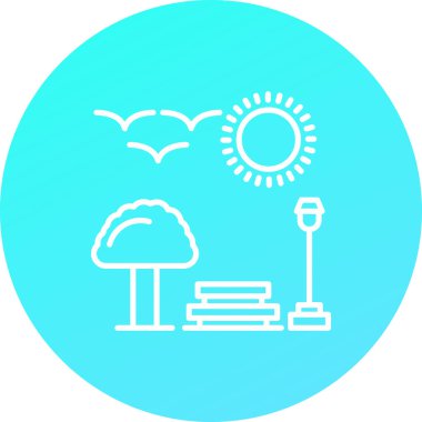 güzel güneş çizgisi simgesi.