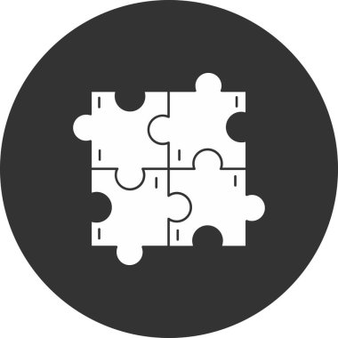 düz simge vektör çizim puzzle
