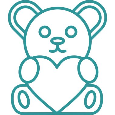 sevimli ayı oyuncak simgesi, vektör, illüstrasyon