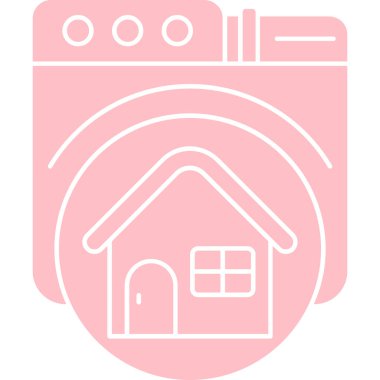 Eve. Web simgesi basit illüstrasyon