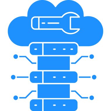 bulut sunucu veri simgesi doldurulmuş ana hatlar biçiminde