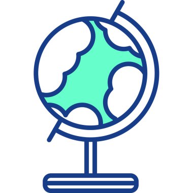 Toprak küresi simgesi - dış hatlar biçiminde