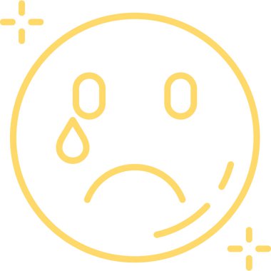 Üzgün emoji. Web simgesi vektör illüstrasyonu