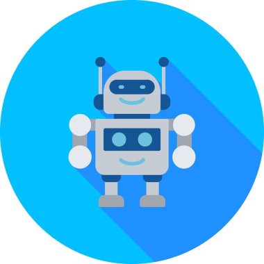 robot vektör düz renk simgesi