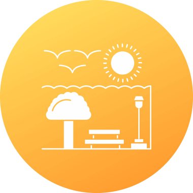 Güneşin altında gün batımının güzel bir simgesi.