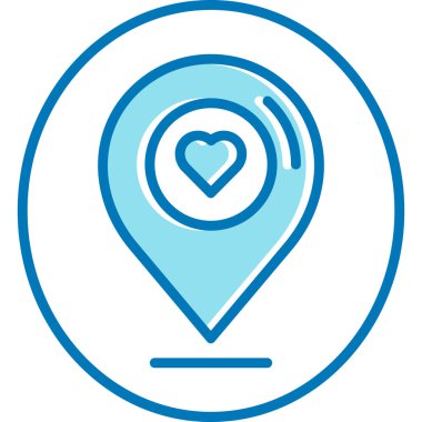 konum haritası simgesi doldurulmuş dış hat biçimi