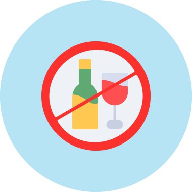 alkollü içecek ikonunu düz bir şekilde iç