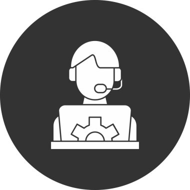 Çağrı merkezi. Web simgesi basit tasarım