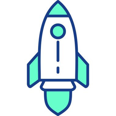 Roket fırlatma simgesi. özet roket fırlatma vektör rengi ince izole