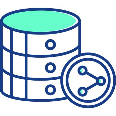 Sunucu veritabanı sunucu simgesi - taslak biçimi