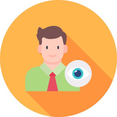 Vektör çizimi. Gözü olan bir iş adamı. düz dizayn